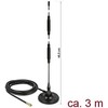 Delock Antenna LTE SMA vyriška 7 dBi standi (RG-58, 3 m)