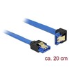 DELOCK Cable SATA 6 Gb/s lizdas tiesus > SATA lizdas žemyn kampuotas 20cm mėlynas su auksiniais spaustukais