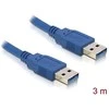 USB kabelis Delock USB-A - USB-A 3 m mėlyna (82536)