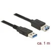 DELOCK ilgintuvas USB 3.0 tipo A kištukinis > USB 3.0 Type-A moteriškas 1.0 m juodas
