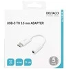 DELTACO USB-C į 3,5 mm adapteris, 10 cm, aktyvus, baltas USBC-1145