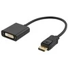 DELTACO Adapteris DisplayPort į DVI-I Dual Link 20 kontaktų vyriškas - 24 + 5 kontaktų vyriškas, Juodas , 0.2m / DP-DVI14