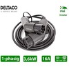 Mennekes DELTACO e-Charge“ kabelis, 2 tipo į 2 tipo, 1 fazės, 16A, 3,6 kW, 3 m, juodas EV-1203