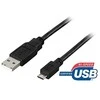 Kabelis DELTACO USB 2.0 "A-micro B", 1.0m, juodas / USB-301S