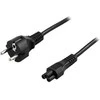 DELTACO įžemintas kabelis CEE 7/7, IEC 60320 C5, maksimalus 250V / 2,5A, 5m, juodas DEL-109G