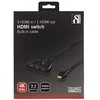 DELTACO HDMI jungiklis, 3 įėjimai į 1 išėjimą, 4K esant 60 Hz dažniui, 0,5 m laidas, 7.1 garsas, Ultra HD, juodas / HDMI-7044