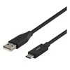 DELTACO USB 2.0 kabelis, Type C - Type A vyriškas, 0.5m, juodas / USBC-1003M