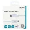 USB-C į USB-A kabelį, 2 m, 3A, USB 2.0, baltas DELTACO / USBC-1011M