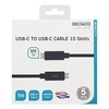 USB-C į USB-C laidas 10 Gbit/s 1m, 60W, 3A DELTACO juoda / USBC-1122M