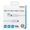 USB-C į USB-C laidas 10 Gbit/s 0,5m, 60W, 3A DELTACO baltas / USBC-1126M