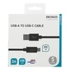 USB-A į USB-C laidas, 2 m, USB 2.0, pintas, juodas DELTACO / USBC-1134M