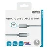 USB-C kabelis DELTACO 1m, SuperSpeed , pintas, USB 3.1 Gen 2, 10 Gbps, 100W, sidabrinė / USBC-1417M
