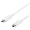 DELTACO USB-C - USB-C laidas, 5Gbit / s, 5A, 2M, baltas / USBC-1504