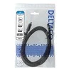 DELTACO USB 2.0 USB-C - USB-C krovimo kabelis, 3A, 2m, juodas USBC-2002