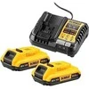 De Walt Akumuliatorius DeWalt DCB1104D2-QW; 18 V; 2,0 Ah; Li-ion; 2 vnt. + pakrovėjas