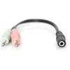 ASSMANN 3,5 mm 4 kontaktų M iki 2 x 3,5 mm 3 kontaktų F GARSO adapteris 0,2 m, AK-510301-002-S