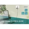 Assmann elektroninis DIGITUS USB įkroviklis 2x USB-A 15W 2x 2.4A baltas