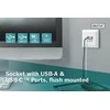 Digitus Skaitmenas | Lizdas su USB A ir USB-C prievadais, įmontuotas