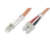 Assmann Electronic DIGITUS LWL patchable LC/SC 50/125um 1m Multimode Duplex Halogenfrei bis 1Gbit su Messprotokoll oranžinis OM2