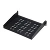 „Digitus“ | Fiksuota lentyna stelažams | DN-19 TRAY-2-55-SW | Fiksuoto montavimo lentynas galima lengvai sumontuoti ant dviejų priekinių 483 mm (19 colių) profilio bėgelių jūsų 483 mm (19 colių) tinklo arba serverių spintoje. Dėl stabilaus, perforuoto plieno lakšto, pasižyminčio didele apkrova, jie yra optimalus paviršius komponentams, kurie netinka 483 mm (19 colių). | Juodas