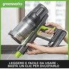 Akumuliatorinis dulkių siurblys Greenworks GD24SVK4S; 24 V; 1x4,0 Ah akum.