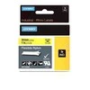 Rhino Professional, žymėjimo lankstaus nailono juosta, 24 mm, juodas tekstas ant geltonos juostos, 3,5 m DYMO / 1734525