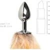 Easytoys Rimba Aliuminio Plug with Faux Fox Tail - Sidabrinis &amp; Pilkas, Medium