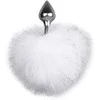 Easytoys Fetish Collection EasyToys Aliuminio Plug with Baltas Fluffy Bunny Tail - Medium Size