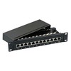 Efb Elektronik EFB EFB Mini-Patchpanel STP 12xRJ45 Cat.6A,10" 1HE,juodas