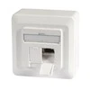 Efb Elektronik EFB EFB duomenų lizdas Cat6a 500MHz BALTA viršuje apačioje paviršinio montavimo 2xRJ45 RAL9010 EA klasė 10Gbit 40 laipsnių lizdas su 6,3 mm įžeminimo antgaliu
