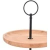 Excellent Houseware Bamboo Serviravimo Lėkštė 2 Aukštų 24 cm