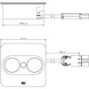 Bachmann BACHMANN TWIST 2 1xCEE7/3 1xUSB A/C 22W 0.2m GST18 sidabrinis kvadratas