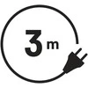Emos Maitinimo kabelis AC kištukas - lituojami išvadai (2x1.5 mm²) 3.0m su gumine izoliacija (įrankių laido keitimui)