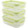 Emsa Food Clip&amp;Close 515583 transp./žalias 0,55l 3p komplektas