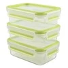 Emsa Food Clip&amp;Close 515583 transp./žalias 0,55l 3p komplektas