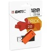 USB 2.0 atmintinė su pasukamu korpusu Emtec C350, 128 GB, oranžinė