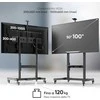 Laikiklis ONKRON mobiliojo televizoriaus stovas Riedantis televizoriaus krepšelis 50–100 colių ekranams iki 120 kg, juodas