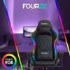 Žaidimų kėdė Fourze Lighting su RGB pašvietimu Gaming Chair, Juoda