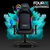 Žaidimų kėdė Fourze Lighting su RGB pašvietimu Gaming Chair, Juoda