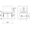 Šiukšliadėžė FRANKE, FX 60, 26L + 2x11 L