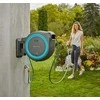 Gardena Akumuliatorinė prie sienos tvirtinama žarnos ritė PowerRoll XXL, rinkinys, 40 m žarnos, mėlyna/pilka