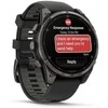 Išmanusis laikrodis Garmin fēnix® 8 Pro – 47 mm, AMOLED Sapphire, Pilkos anglies spalvos DLC titanas su juodos / pilkos akmenukų spalvos silikoniniu dirželiu