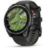 Išmanusis laikrodis Garmin fēnix® 8 Pro – 47 mm, AMOLED Sapphire, Pilkos anglies spalvos DLC titanas su juodos / pilkos akmenukų spalvos silikoniniu dirželiu