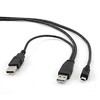 GEMBIRD CCP-USB22-AM5P-3 Gembird dvigubas USB Y 2.0 A-kištukas - MINI 5PM 0,9m kabelis