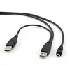 GEMBIRD CCP-USB22-AM5P-3 Gembird dvigubas USB Y 2.0 A-kištukas - MINI 5PM 0,9m kabelis