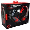 Gioteck TX30 Mega Pack įsk. Stereo Game &amp; Go ausinės (pilka / raudona), dėklas ir apsauginis rinkinys (jungiklis)