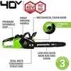 Greenworks Grandininis pjūklas GD40CS18, 40 cm 20 m/s, 40V, be akumuliatoriaus ir kroviklio