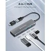Graugear Pilkas USB Hub, 4 jungtys, 2x USB-A, 2x USB-C, incl. USB-C adapter