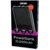 „Grixx“ nešiojamoji baterija, 10000 mAh, su mikro USB ir USB-C, juoda
