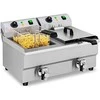 Royal Catering Elektrinė maitinimo dviguba gruzdintuvė su čiaupu 230 V 2 x 3000W 2 x 10 L